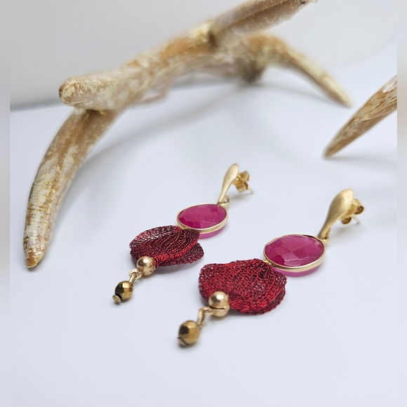 ⭐️ Hand made in Italy natural stone earrings - Picture 3 of 8